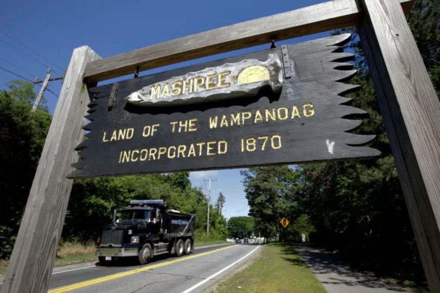 Road sign for Mashpee Wampanoag Tribe