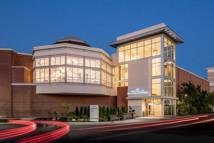 Rockingham Park Mall entrance at night