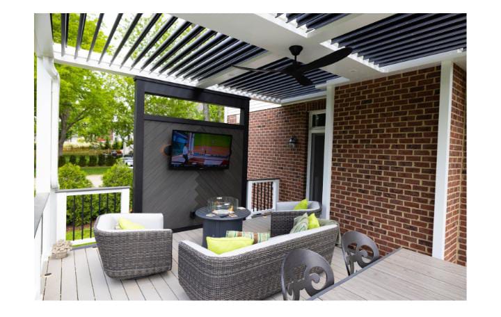 Outdoor TV patio setup