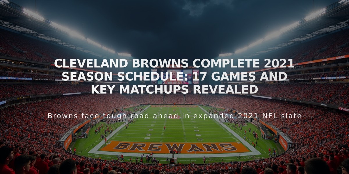 Cleveland Browns Complete 2021 Season Schedule: 17 Games and Key Matchups Revealed