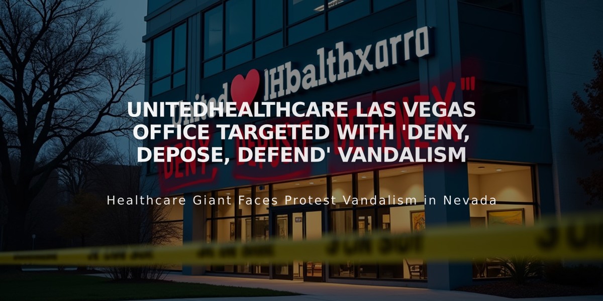 UnitedHealthcare Las Vegas Office Targeted with 'Deny, Depose, Defend' Vandalism