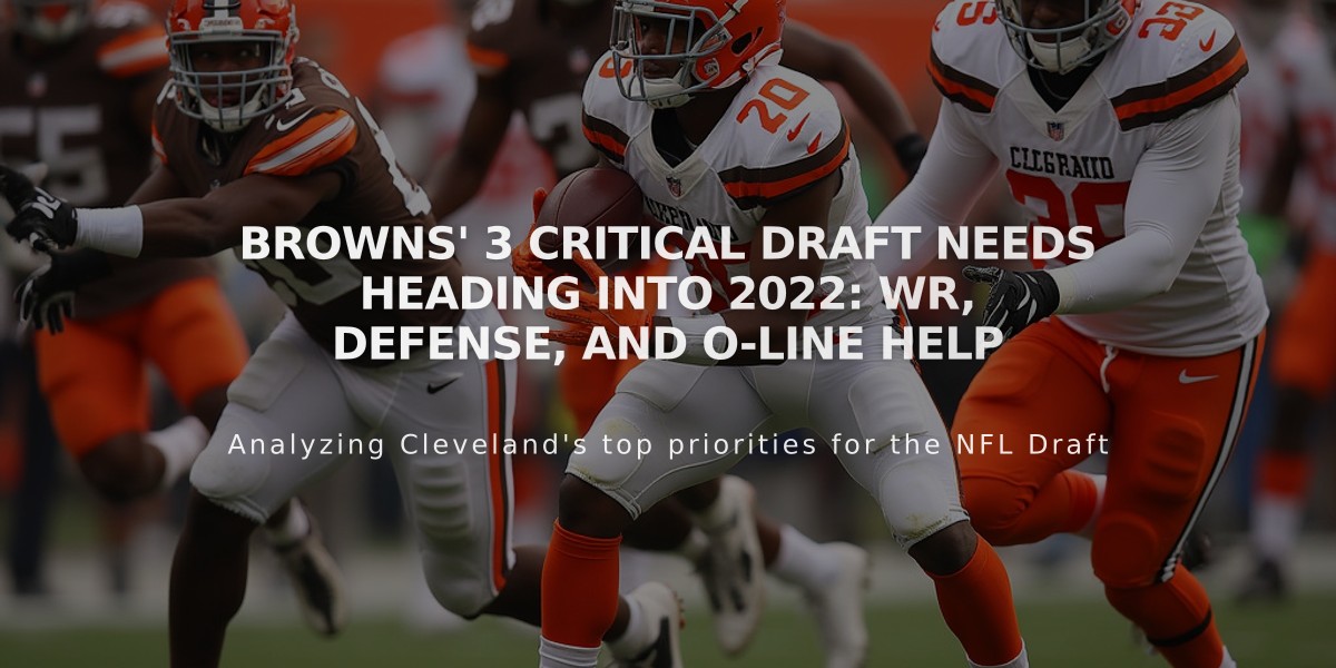 Browns' 3 Critical Draft Needs Heading into 2022: WR, Defense, and O-Line Help