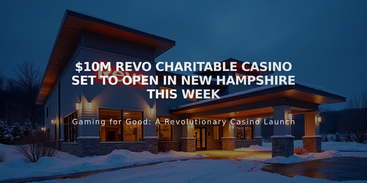 $10M Revo Charitable Casino Set to Open in New Hampshire This Week