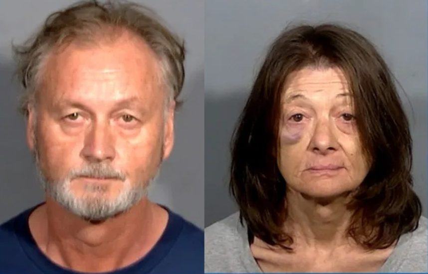 Mugshots of arrested man and woman