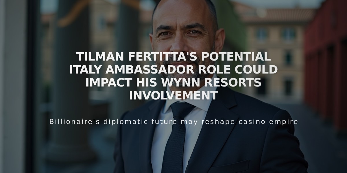 Tilman Fertitta's Potential Italy Ambassador Role Could Impact His Wynn Resorts Involvement