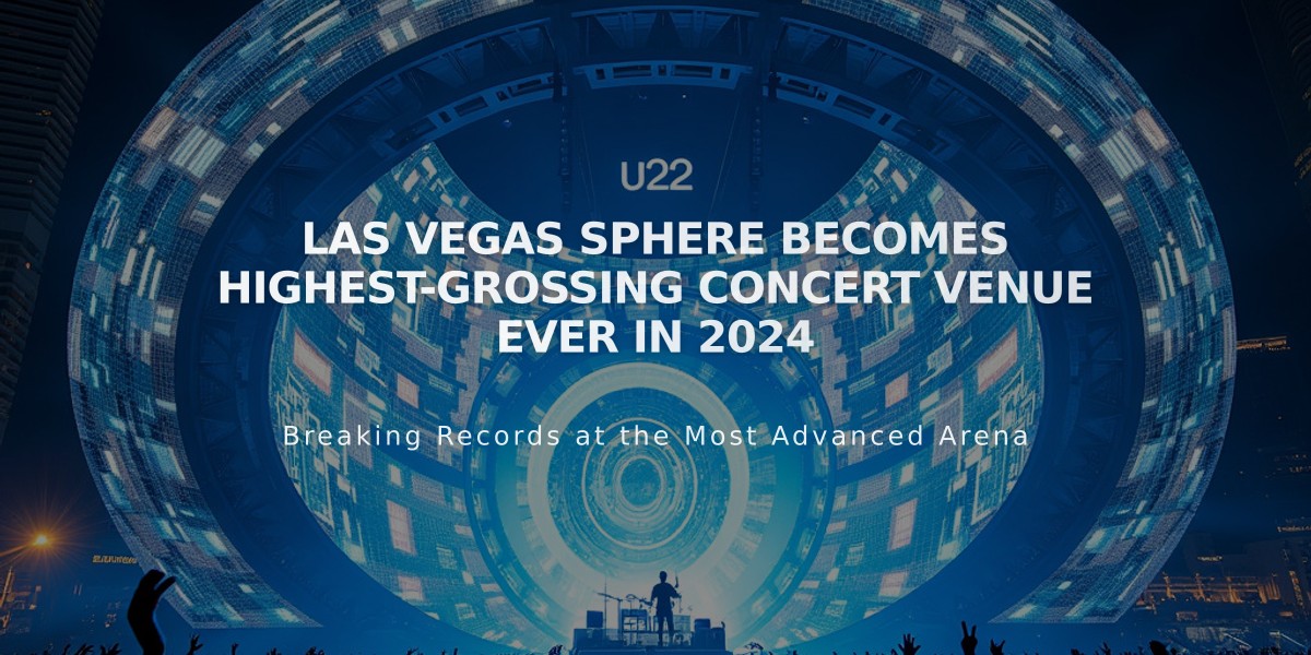 Las Vegas Sphere Becomes Highest-Grossing Concert Venue Ever in 2024