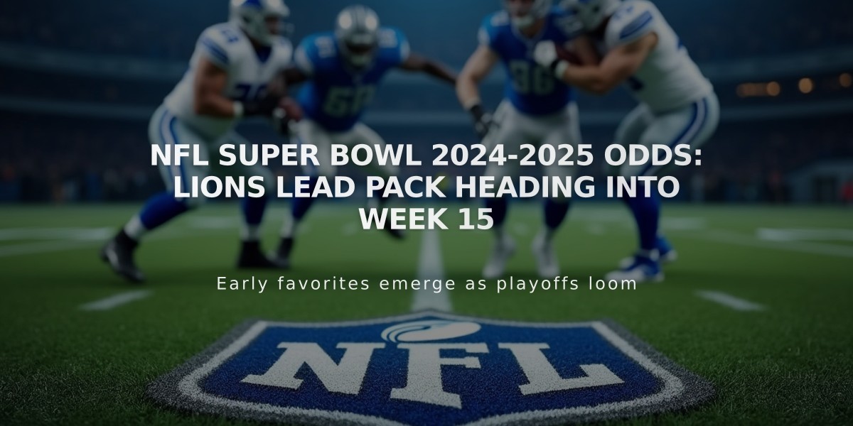 NFL Super Bowl 2024-2025 Odds: Lions Lead Pack Heading into Week 15