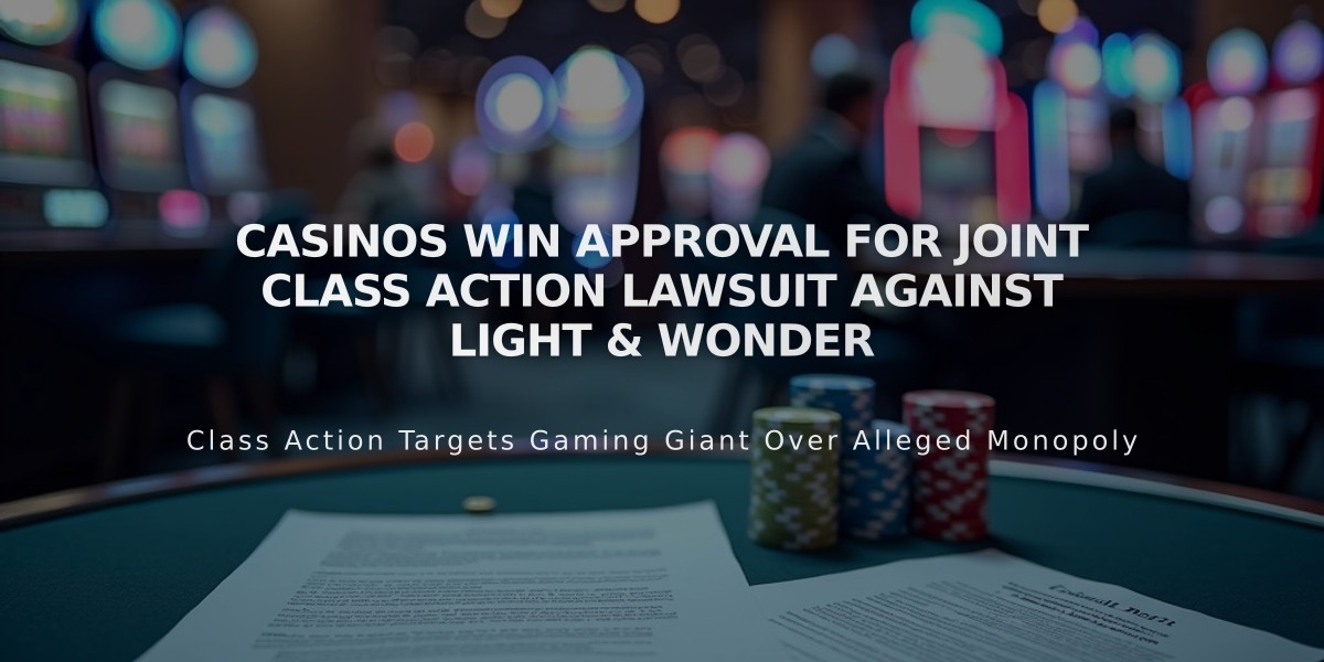 Casinos Win Approval for Joint Class Action Lawsuit Against Light & Wonder