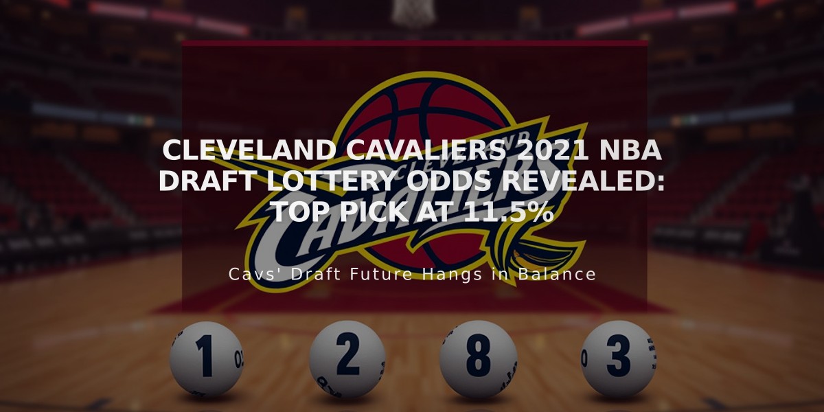 Cleveland Cavaliers 2021 NBA Draft Lottery Odds Revealed: Top Pick at 11.5%