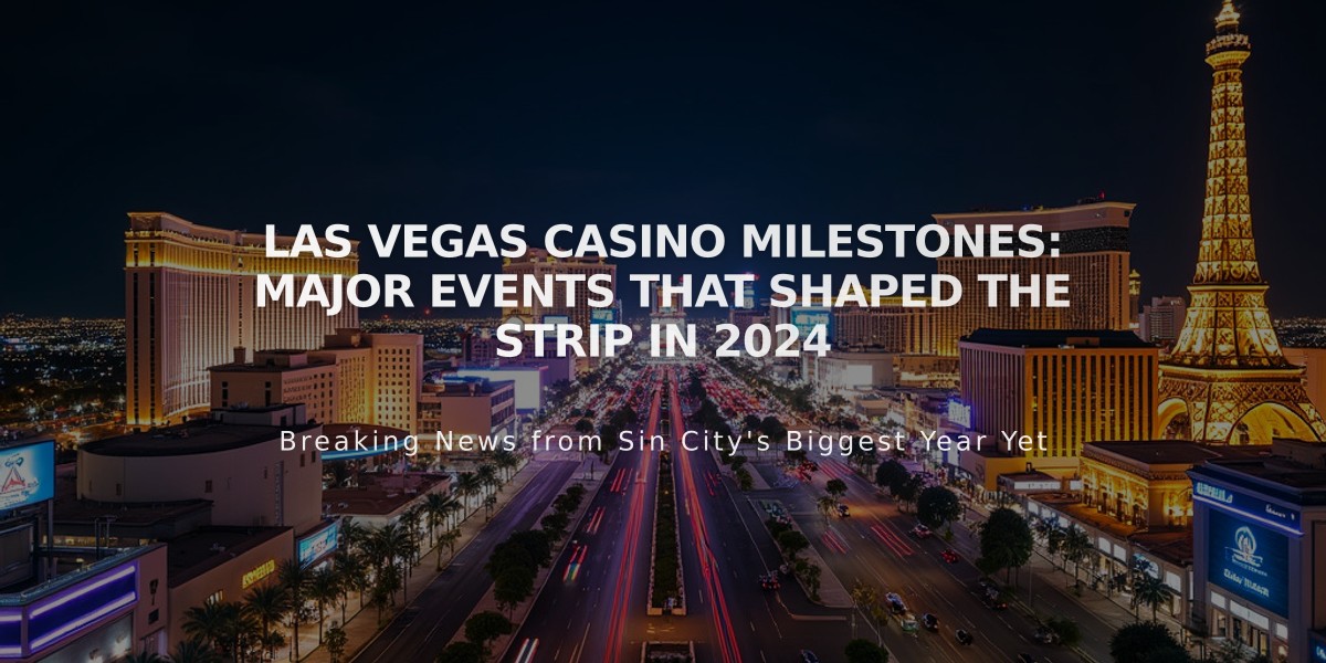 Las Vegas Casino Milestones: Major Events That Shaped the Strip in 2024