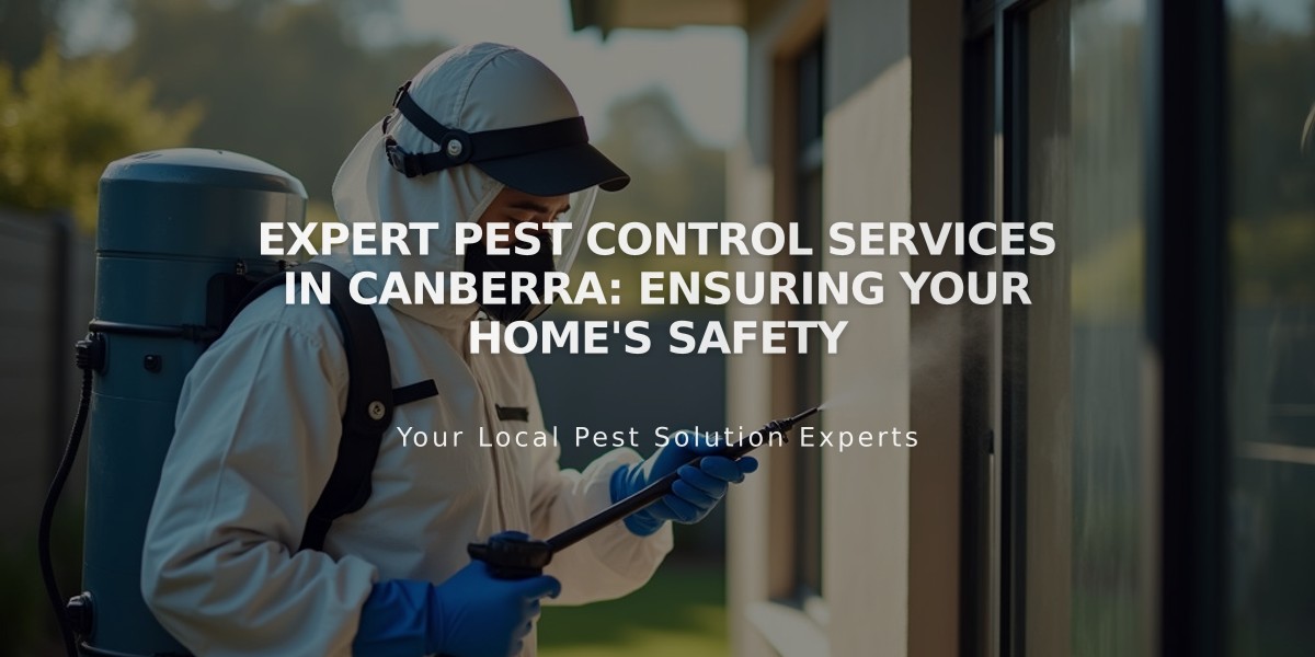 Expert Pest Control Services in Canberra: Ensuring Your Home's Safety