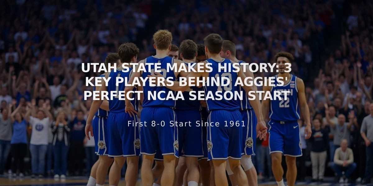 Utah State Makes History: 3 Key Players Behind Aggies' Perfect NCAA Season Start