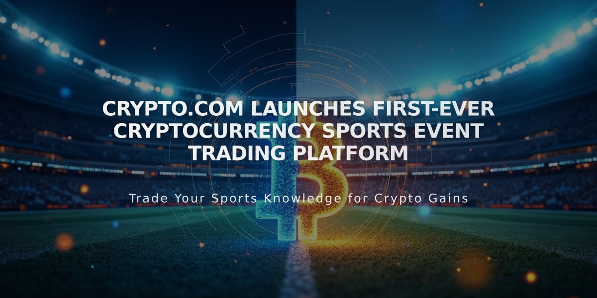 Crypto.com Launches First-Ever Cryptocurrency Sports Event Trading Platform