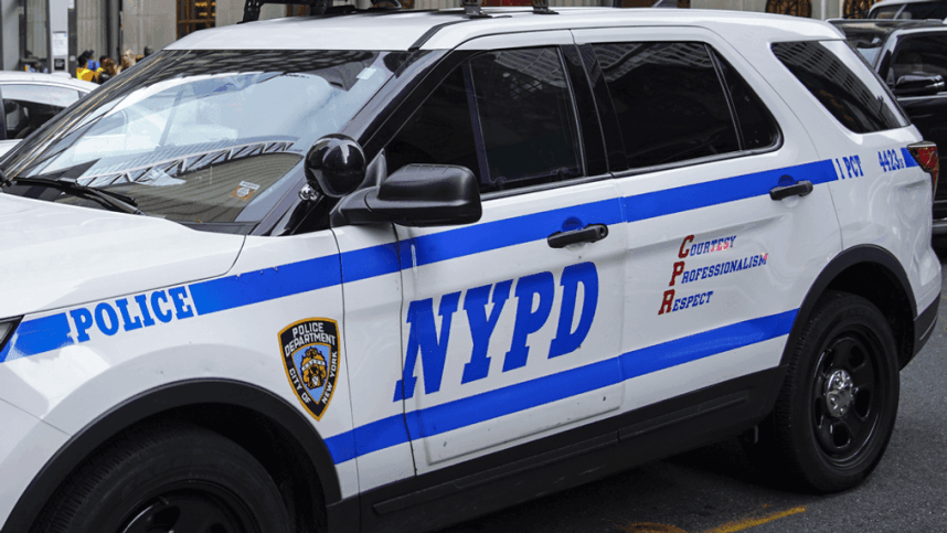 NYPD SUV parked on street