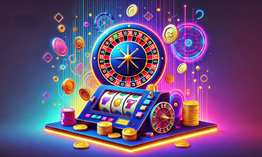 Colorful casino roulette wheel