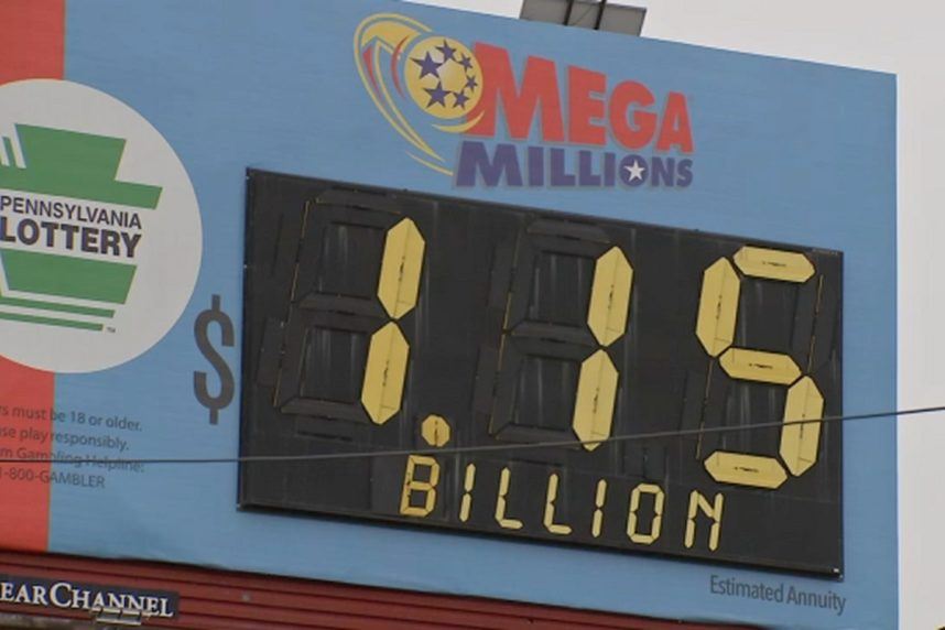 Mega Millions sign shows $1.55B jackpot