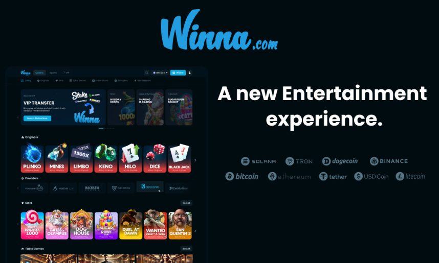 Screenshot of Winna casino website