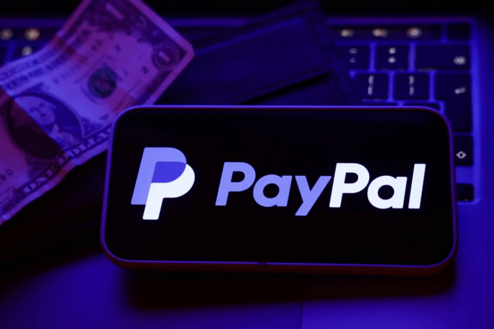 PayPal logo on smartphone screen