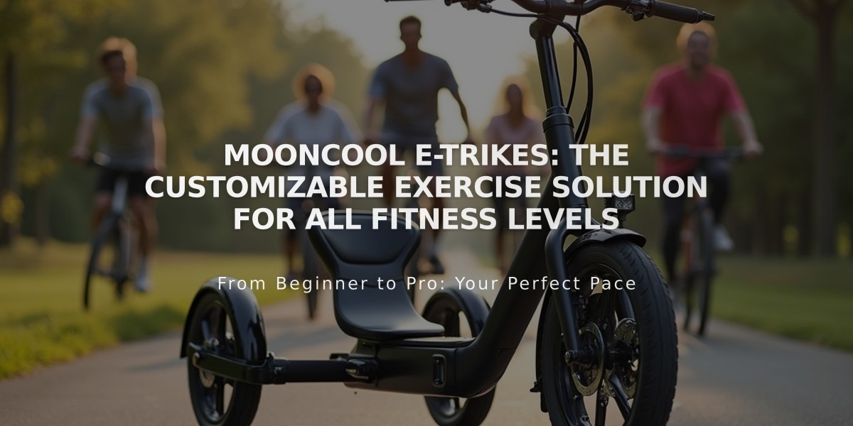 Mooncool E-Trikes: The Customizable Exercise Solution for All Fitness Levels