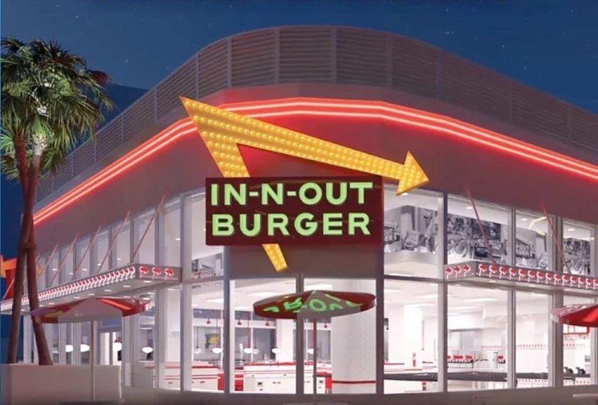 In-N-Out storefront at night