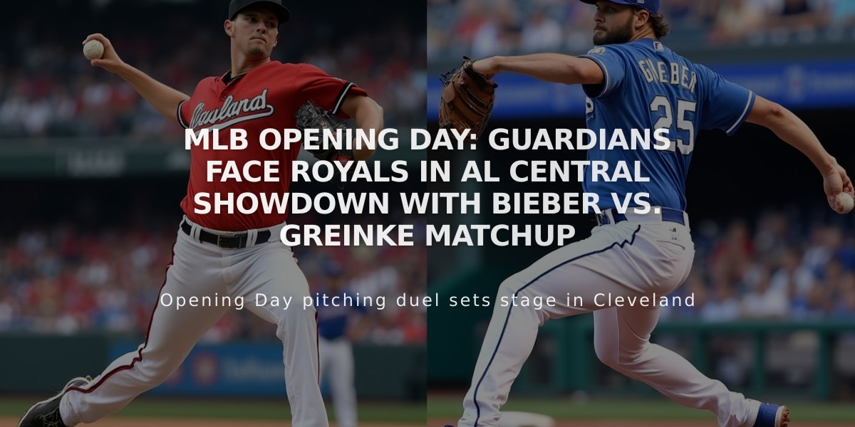 MLB Opening Day: Guardians Face Royals in AL Central Showdown with Bieber vs. Greinke Matchup