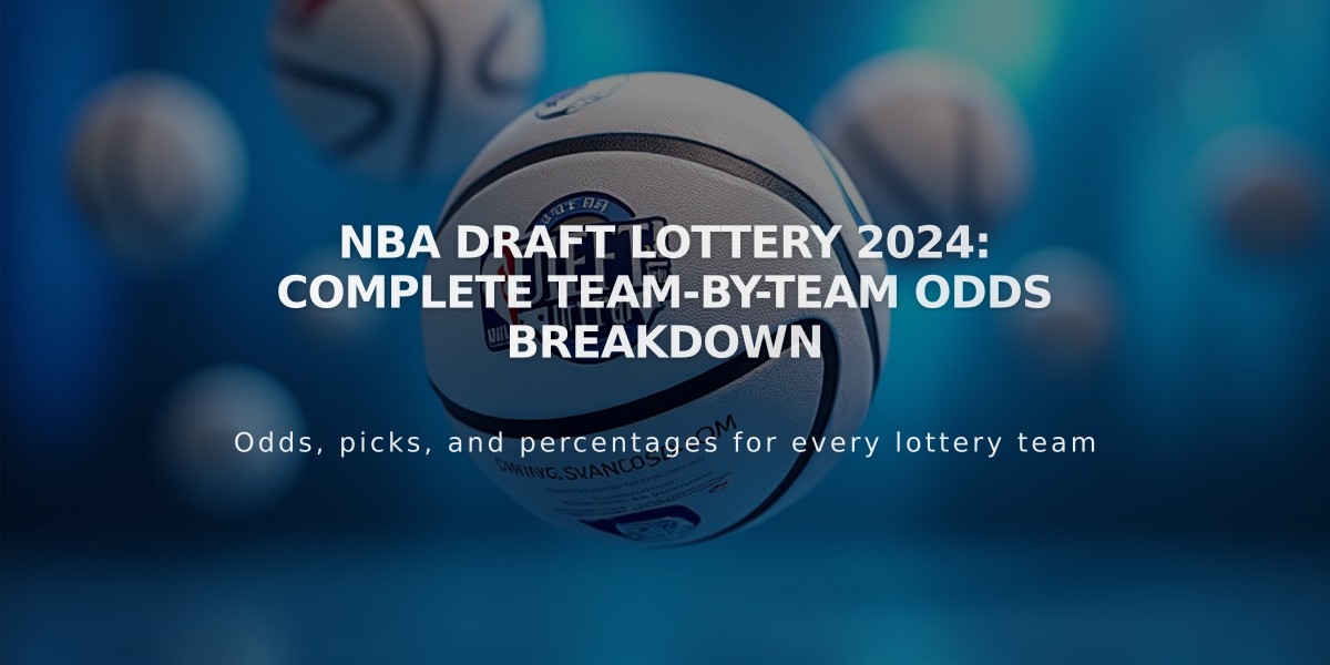 NBA Draft Lottery 2024: Complete Team-by-Team Odds Breakdown