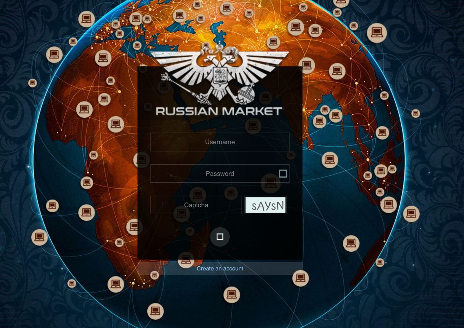 Russian marketplace login page