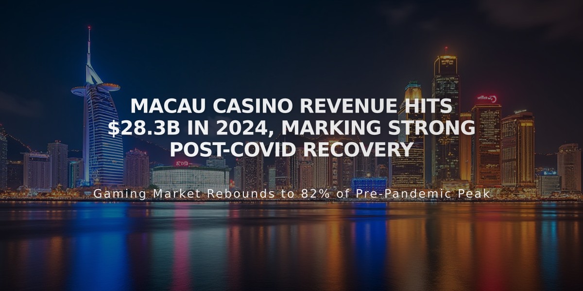 Macau Casino Revenue Hits $28.3B in 2024, Marking Strong Post-COVID Recovery