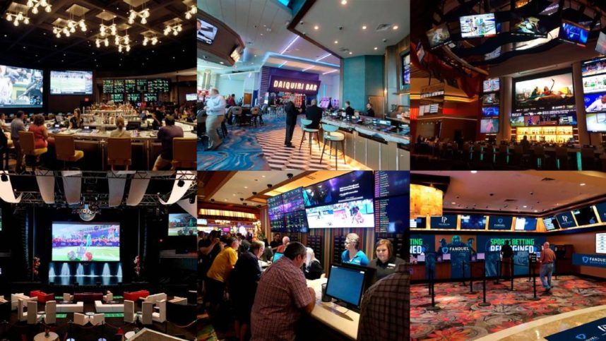 Sportsbook betting scenes and displays