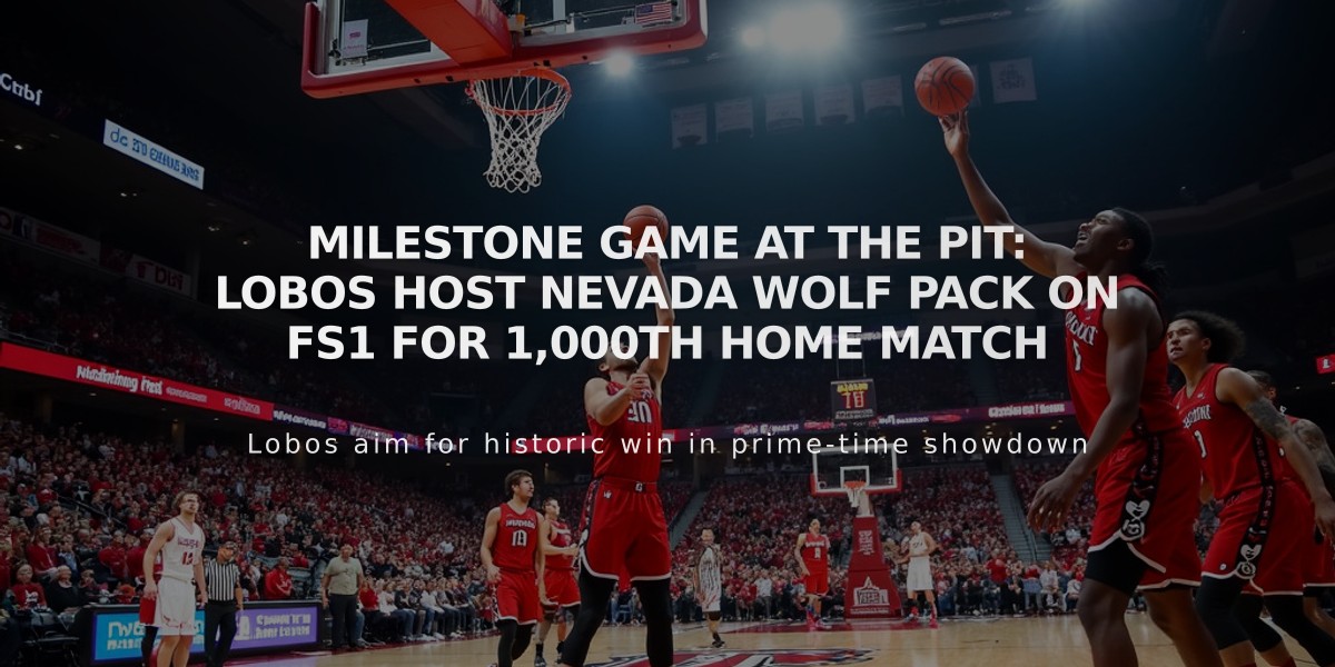 Milestone Game at The Pit: Lobos Host Nevada Wolf Pack on FS1 for 1,000th Home Match