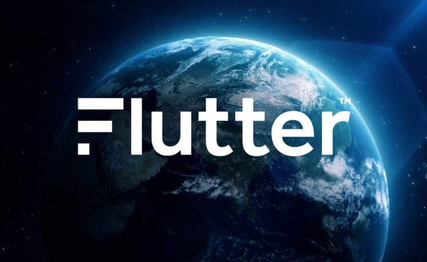 Flutter logo above Earth globe