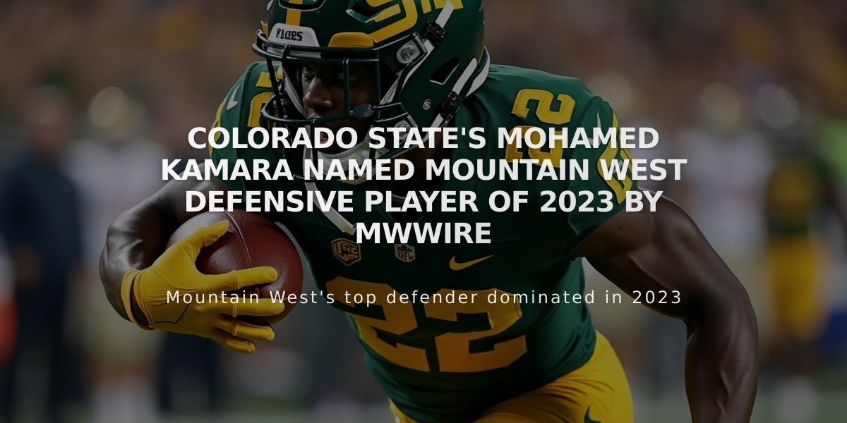 Colorado State's Mohamed Kamara Named Mountain West Defensive Player of 2023 by MWwire