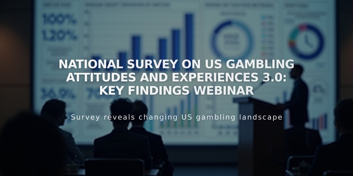 National Survey on US Gambling Attitudes and Experiences 3.0: Key Findings Webinar