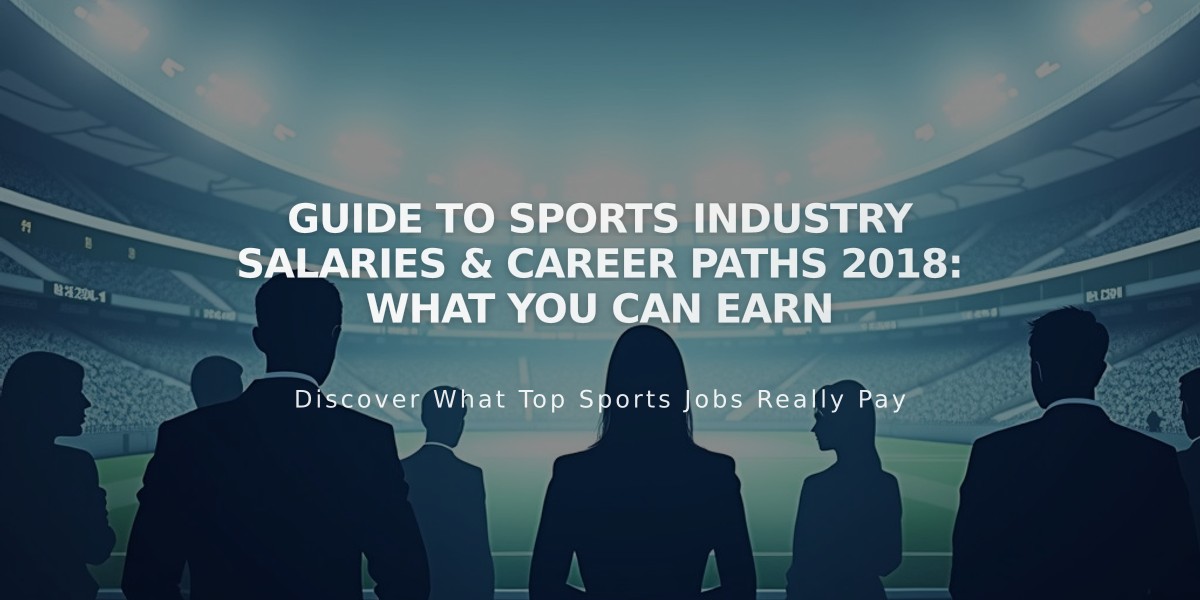 Guide to Sports Industry Salaries & Career Paths 2018: What You Can Earn