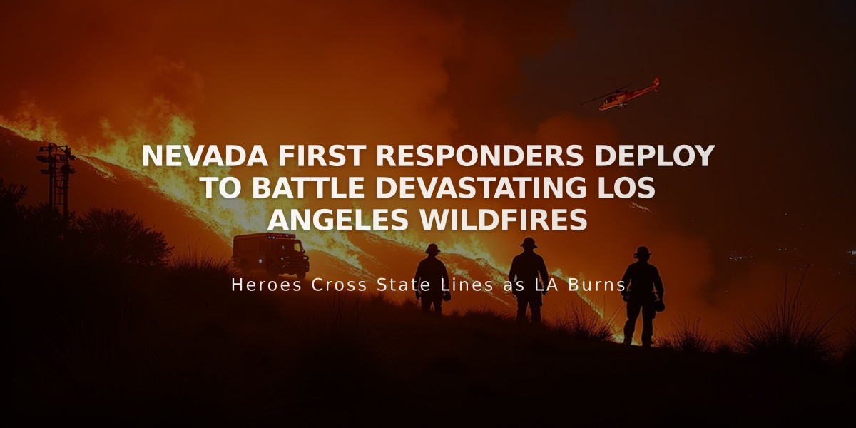 Nevada First Responders Deploy to Battle Devastating Los Angeles Wildfires