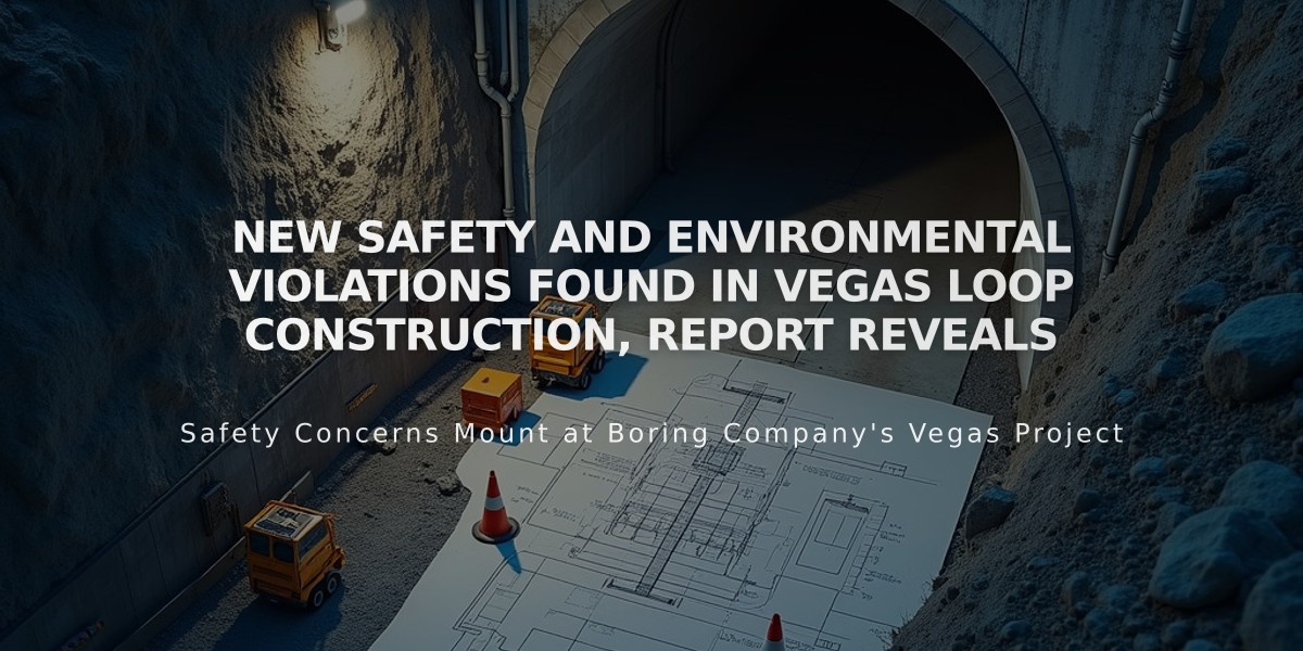 New Safety and Environmental Violations Found in Vegas Loop Construction, Report Reveals