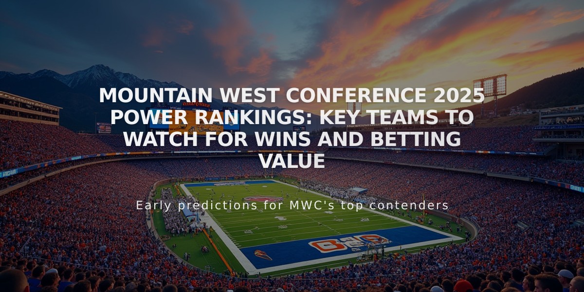 Mountain West Conference 2025 Power Rankings: Key Teams to Watch for Wins and Betting Value