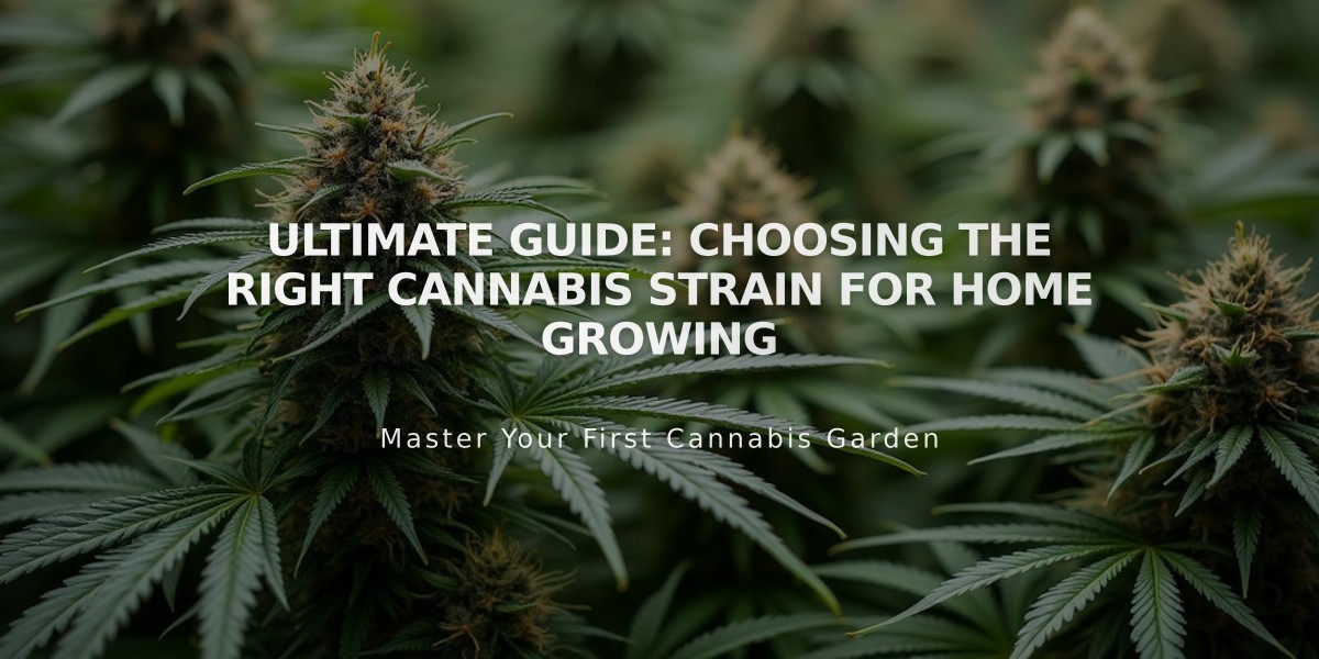 Ultimate Guide: Choosing the Right Cannabis Strain for Home Growing