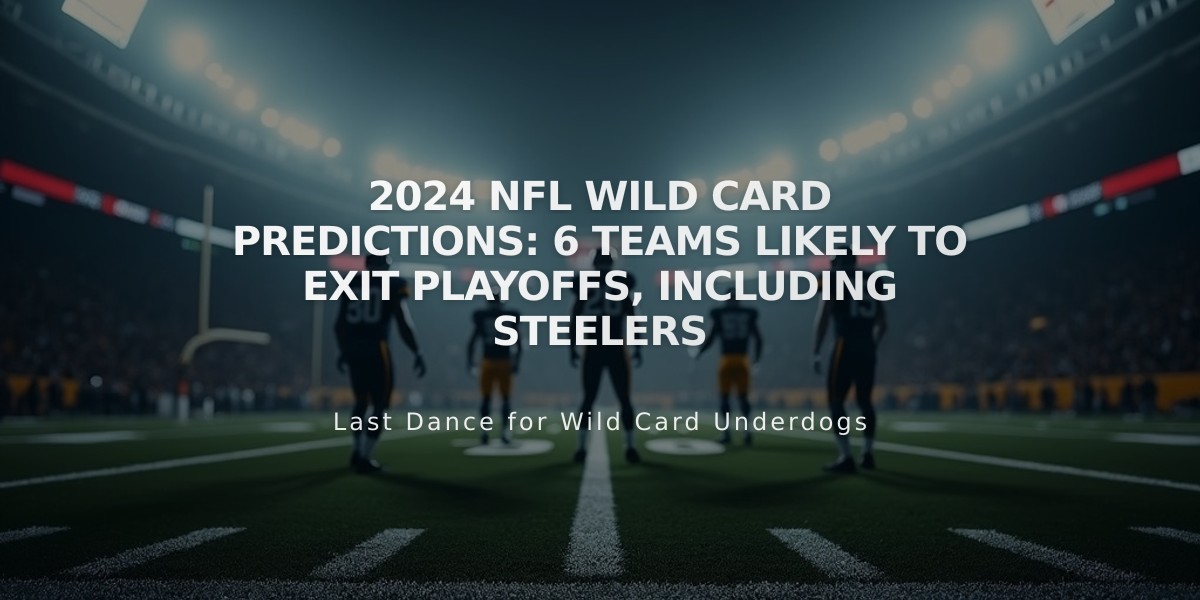 2024 NFL Wild Card Predictions: 6 Teams Likely to Exit Playoffs, Including Steelers