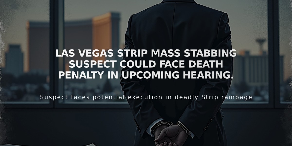 Las Vegas Strip mass stabbing suspect could face death penalty in upcoming hearing.