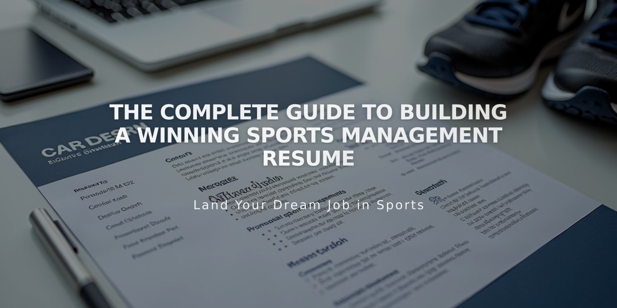 The Complete Guide to Building a Winning Sports Management Resume