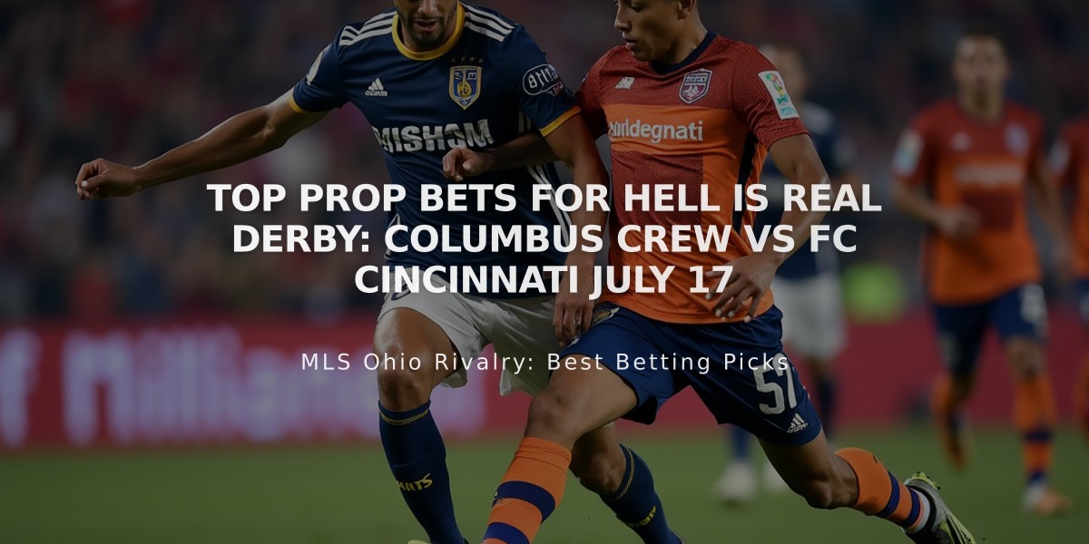 Top Prop Bets for Hell is Real Derby: Columbus Crew vs FC Cincinnati July 17