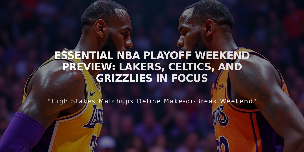 Essential NBA Playoff Weekend Preview: Lakers, Celtics, and Grizzlies in Focus