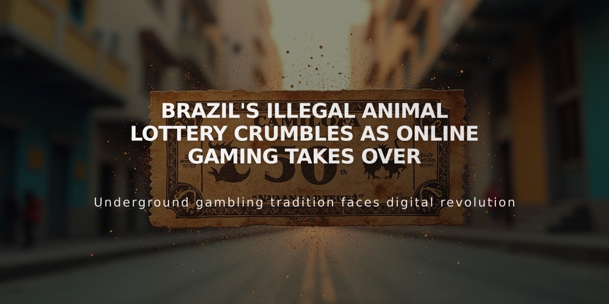 Brazil's Illegal Animal Lottery Crumbles as Online Gaming Takes Over