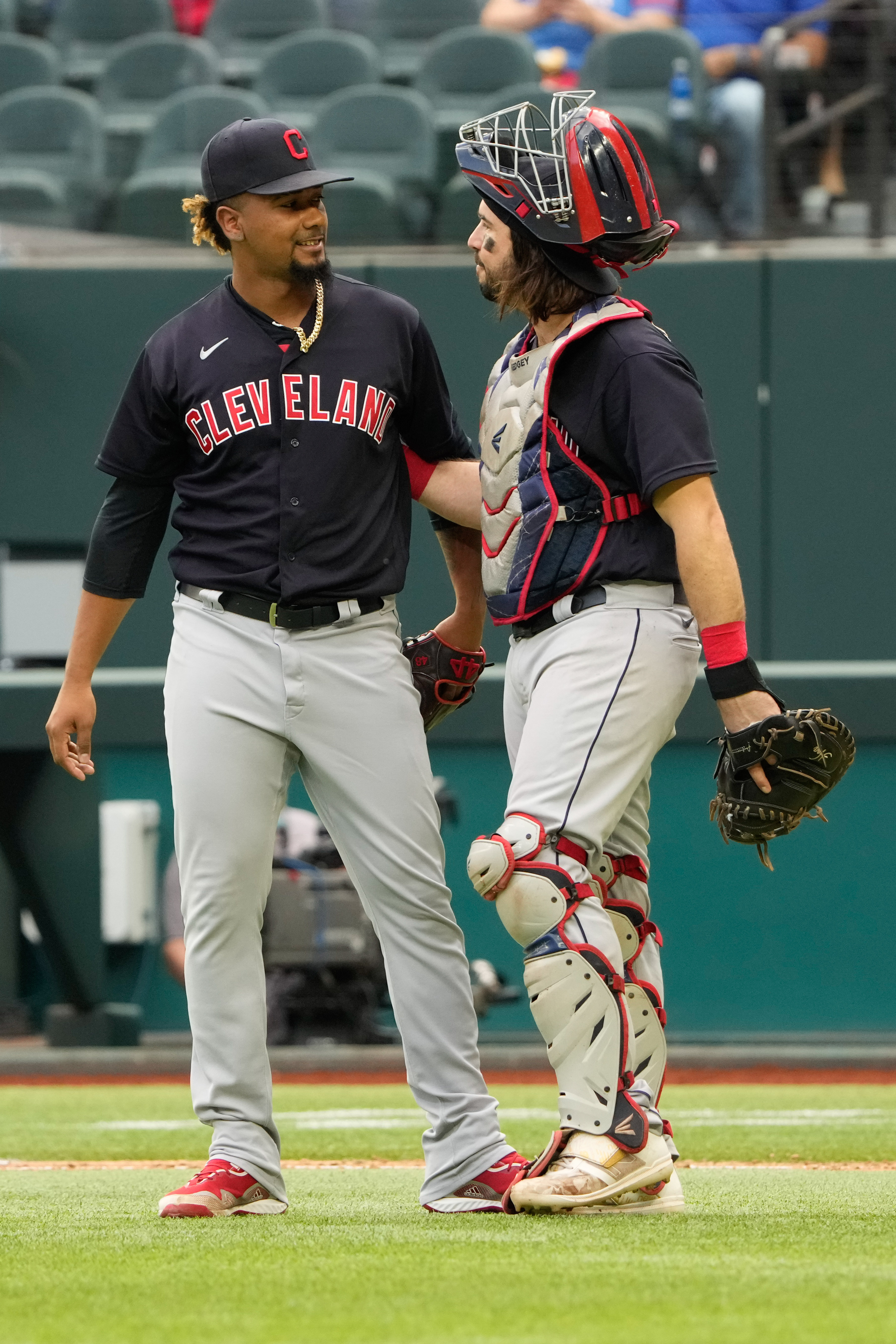 Two baseball players on field