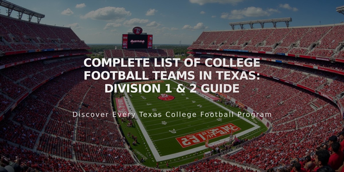 Complete List of College Football Teams in Texas: Division 1 & 2 Guide