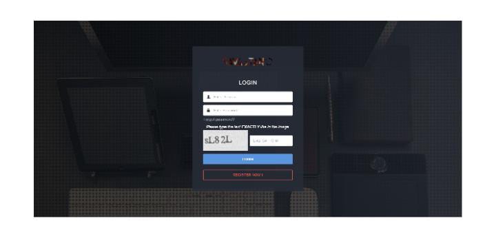 Login form with input fields