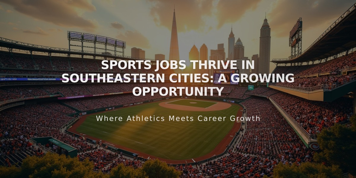 Sports Jobs Thrive in Southeastern Cities: A Growing Opportunity