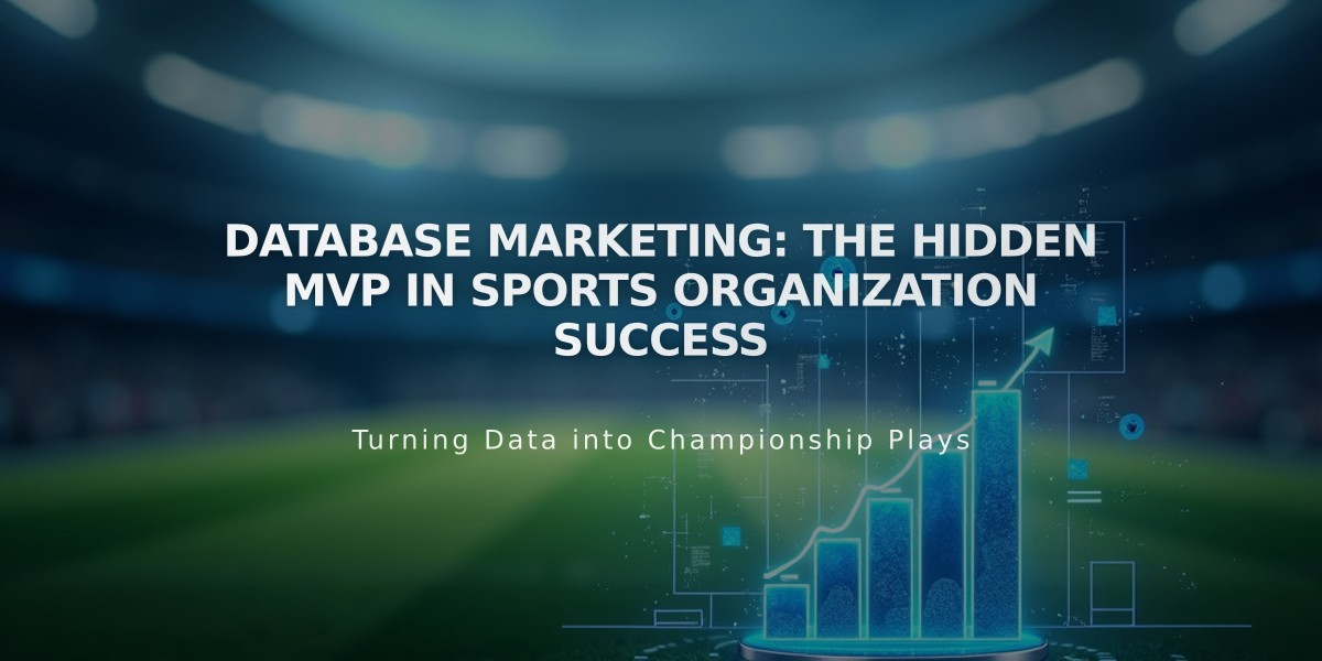 Database Marketing: The Hidden MVP in Sports Organization Success