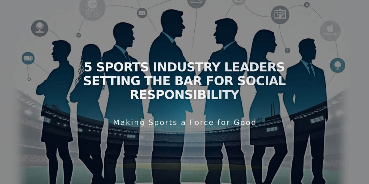 5 Sports Industry Leaders Setting the Bar for Social Responsibility